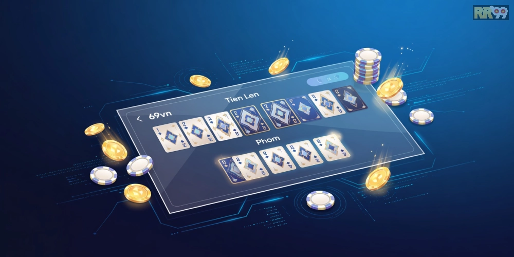 Minh họa khái niệm game bài đổi thưởng 69vn với giao diện chơi hấp dẫn trên nền tảng uy tín